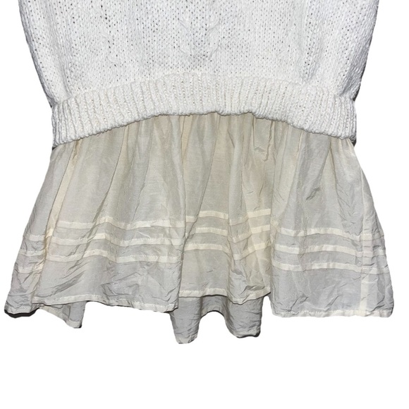 ULLA JOHNSON Edda top cream white medium knit sweater sleeveless blouse peplum - Picture 7 of 13